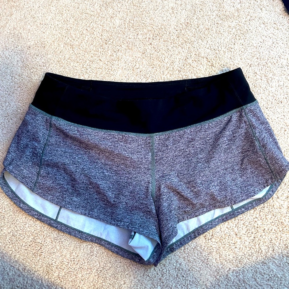 Lululemon Athletica Gray and Black Athletic Shorts